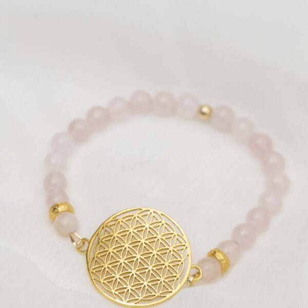Narukvica Flower Of Life  - ružičasti kvarc
