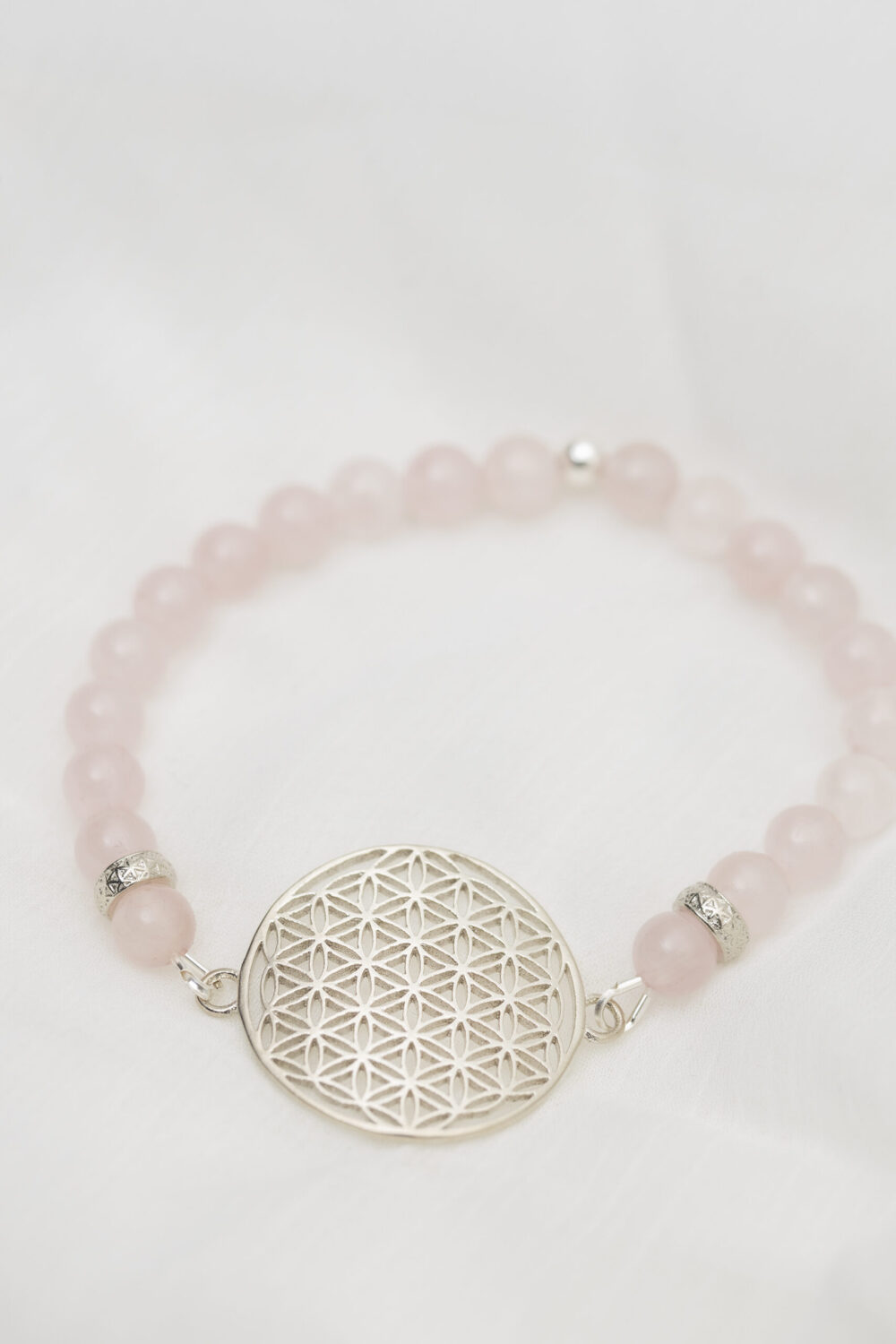 Narukvica Flower Of Life  - ružičasti kvarc - Slika 2