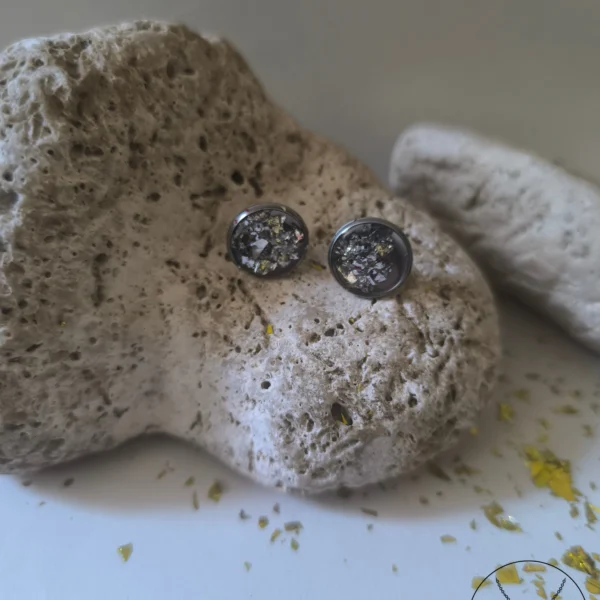 Naušnice srebrni glitter