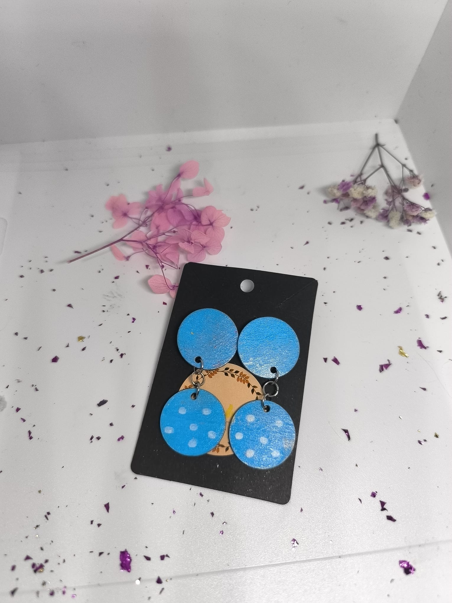 Drvene naušnice - plave